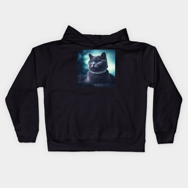 British Shorthair Photography Kids Hoodie by Enchanted Reverie